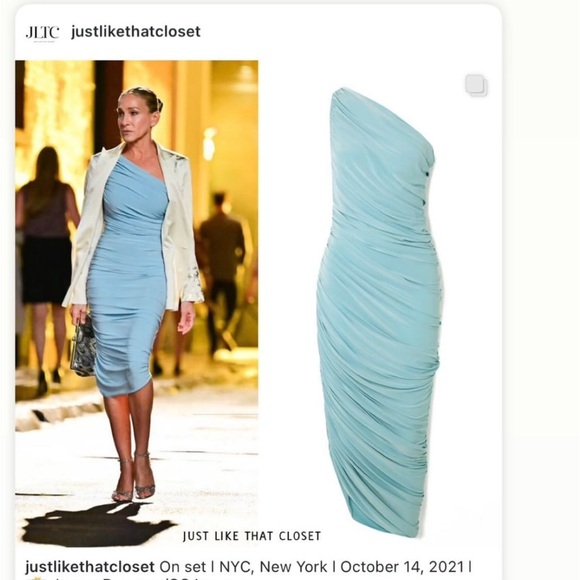 Abercrombie off the shoulder blue midi dress size small NWT - Picture 14 of 14